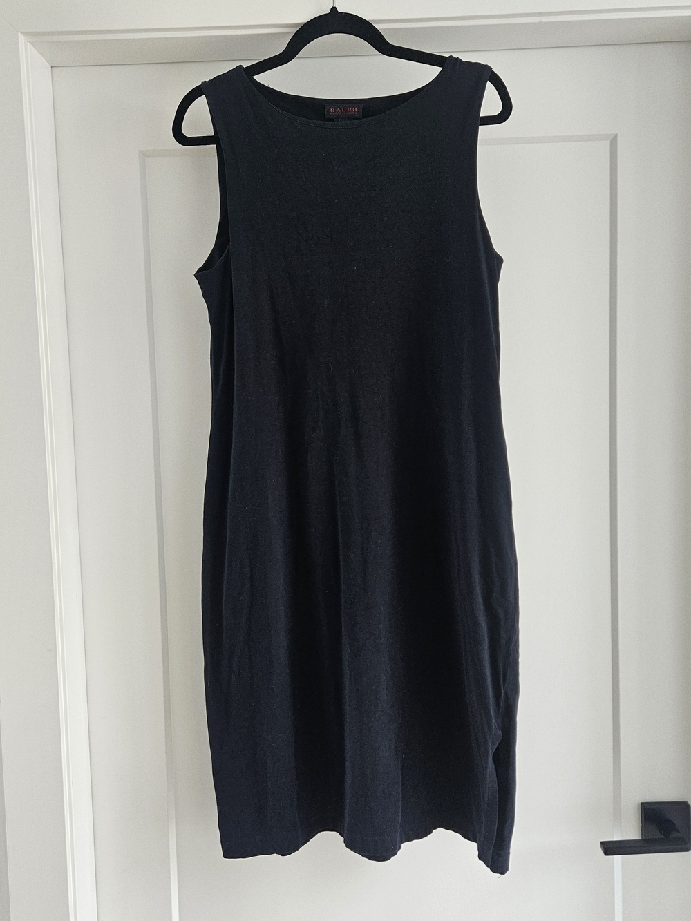 Vintage Ralph Lauren Black Sleeveless Dress — Classic Shift Plaid Tag Size Large